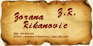 Zorana Rikanović vizit kartica